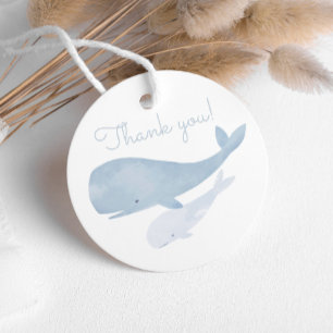 Watercolor Whale Under the Sea Baby Shower Favour Tags