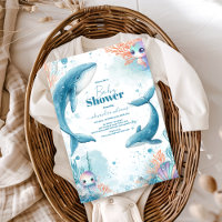 Watercolor Whale Under the Sea Baby Shower