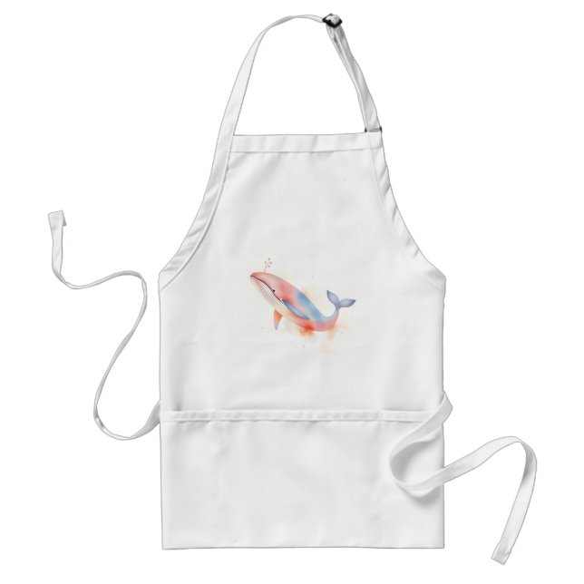 Watercolor Whale with Bubbles Standard Apron (Front)