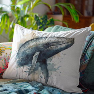 Watercolor Whale Wonder Accent Pillow