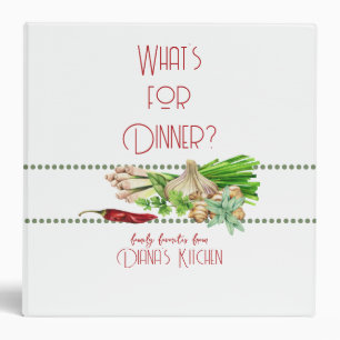 Watercolor What's for Dinner Recipe Organizer V Binder