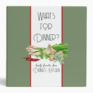 Watercolor What's for Dinner Recipe Organizer VI Binder
