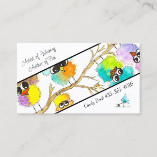 Watercolor Whimsical Birds Business Card-Cindy Business Card