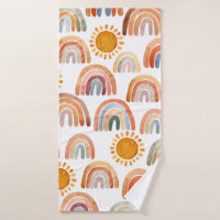 Watercolor Whimsical Boho Rainbow and Sun Kids  