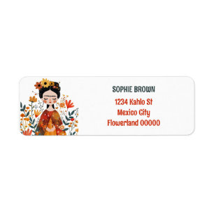 Watercolor Whimsical Frida Kahlo Adresse de retour