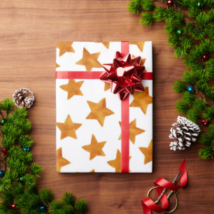 Watercolor Whimsical Stars Pattern  Wrapping Paper