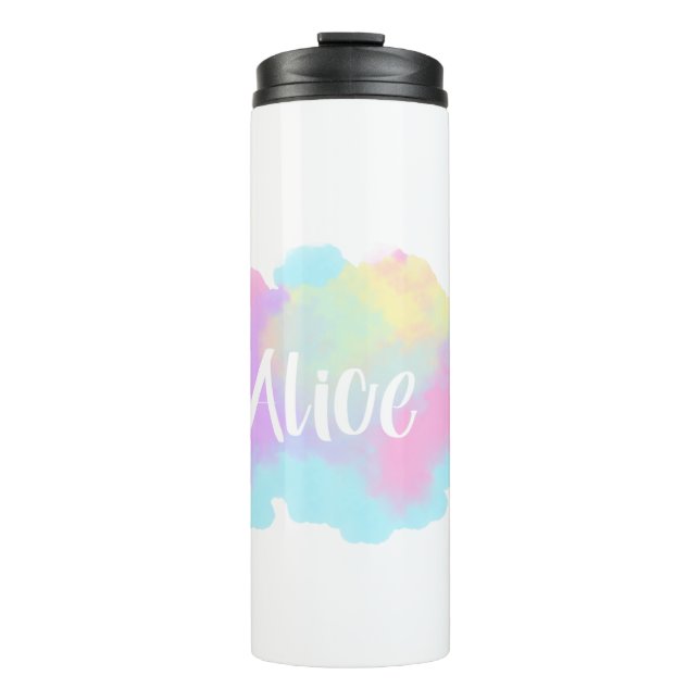 Watercolor Whimsy: Personalized Delight Thermal Tumbler (Front)