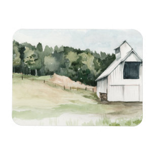 Watercolor White Barn Magnet