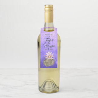 Watercolor White Bloom Cactus Bottle Tag