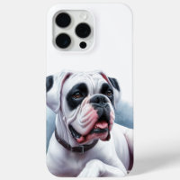 Watercolor White Boxer Dog