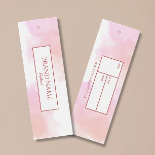 Watercolor White Branding Hang tag Pink