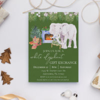 Watercolor White Elephant Gift Exchange Party