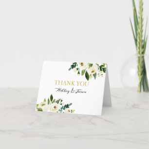 Watercolor White Flower Thank You Card