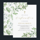 Watercolor White Flowers and Greenery Confirmation Invitation<br><div class="desc">Invite family and friends to your event with this customizable confirmation invitation. It features watercolour illustrations of greenery and white flowers with a matching pattern for the back of the invitation. This greenery confirmation invitation is perfect for spring and garden events.</div>
