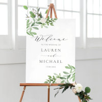 Watercolor White Flowers and Greenery Wedding