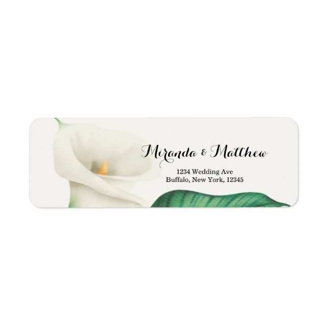 Watercolor White Lily With Green Foliage Wedding (Front)