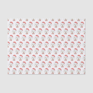 Watercolor White Maltese Dog Pattern Christmas Tissue Paper