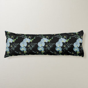 Watercolor White Orchids Pattern Body Pillow
