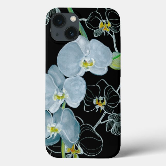 Watercolor White Orchids Pattern Case-Mate iPhone Case (Back)