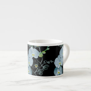 Watercolor White Orchids Pattern Espresso Cup