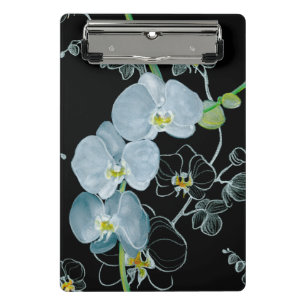 Watercolor White Orchids Pattern Mini Clipboard