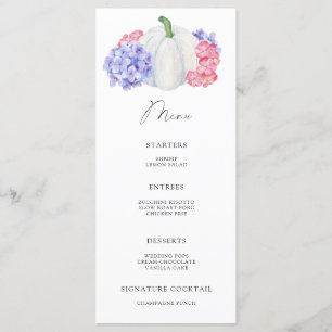 Watercolor white pumpkin menu