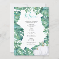 Watercolor White Pumpkin Tropical Menu