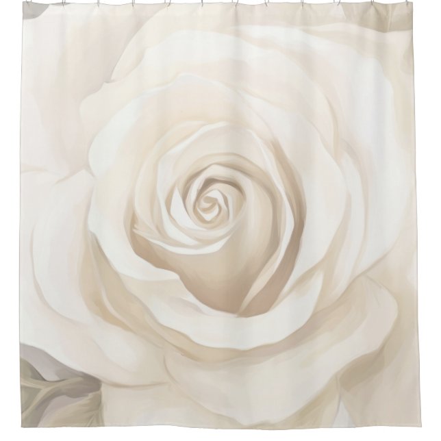 Watercolor white rose abstract flower. (Front)