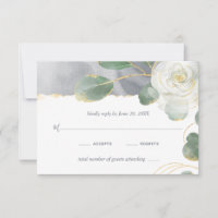 Watercolor White Rose Gold Greenery Floral Wedding
