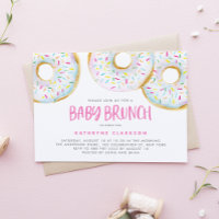 Watercolor White Sprinkle Doughnuts Baby Brunch