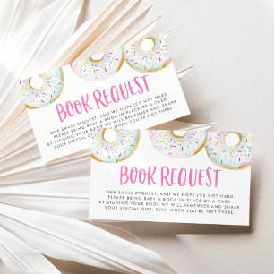 Watercolor White Sprinkle Doughnuts Book Request Enclosure Card