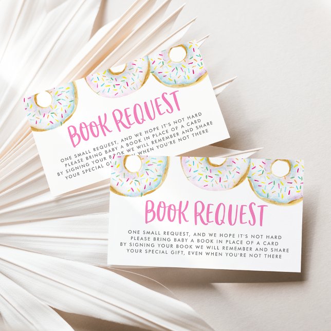 Watercolor White Sprinkle Doughnuts Book Request Enclosure Card (Creator Uploaded)