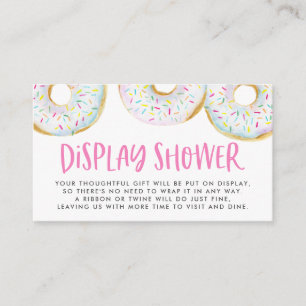 Watercolor White Sprinkle Doughnuts Display Shower Enclosure Card