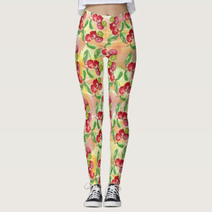 Watercolor wild berry leggings