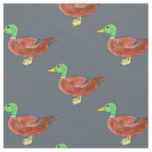 watercolor wild duck drawing fabric