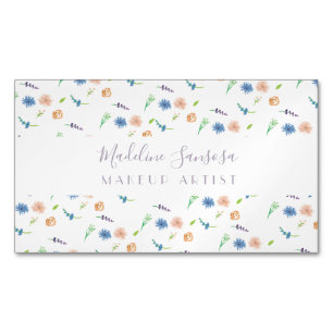 Watercolor Wild Florals Botanical Event Designer Magnetic Business Card