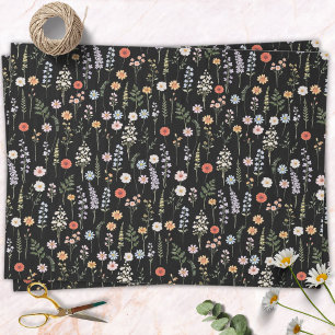 Watercolor Wild Flowers Floral Botanical Pattern Tissue Paper