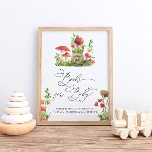 Watercolor Wild Mushroom Books for Baby Poster