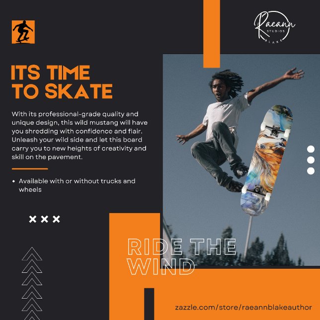 Watercolor Wild Mustang Skateboard (Créateur téléchargé)