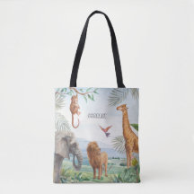 Watercolor Wild Safari Jungle African Animals