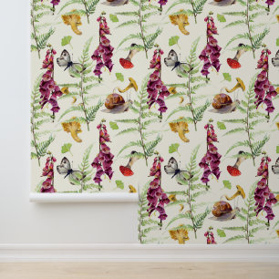 Watercolor Wild Witch Forest Wallpaper