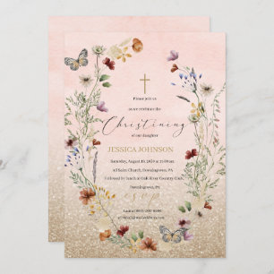 Watercolor wildflower and butterfly Join us for a  Invitation
