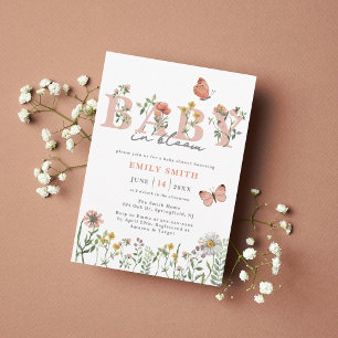 Watercolor Wildflower Baby in Bloom Baby Shower Invitation
