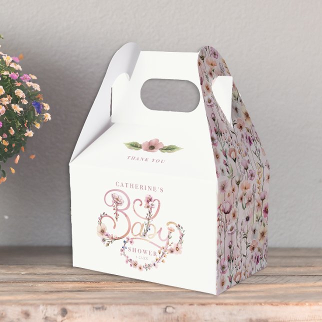 Watercolor Wildflower Baby Shower Favour Box – Dus (Favor Box)