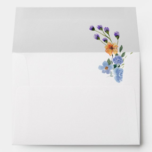 Watercolor Wildflower Boho Envelope (Back (Bottom))