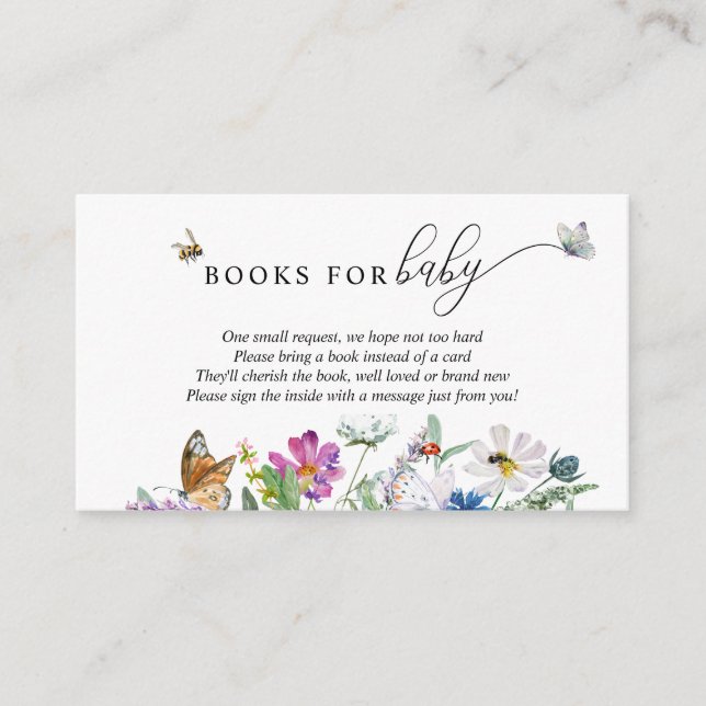 Watercolor Wildflower |  Books for Baby Request Enclosure Card (Front)