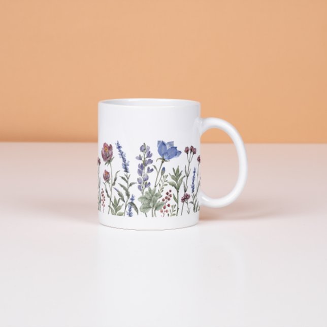 Watercolor Wildflower Border Floral Mug (Creator Uploaded)