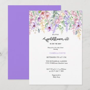 Watercolor Wildflower    Botanical Baby Shower Inv Invitation