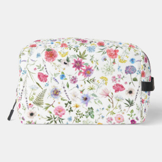Watercolor Wildflower Botanical Garden Pattern Dopp Kit