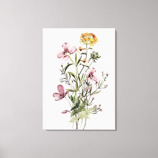 Watercolor Wildflower Bouquet #1 Canvas Print (Front)